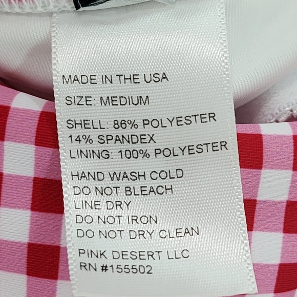 Pink Desert Women's Poly Stretch Gingham Adjustable Strap Top - M - Picture 6 of 7